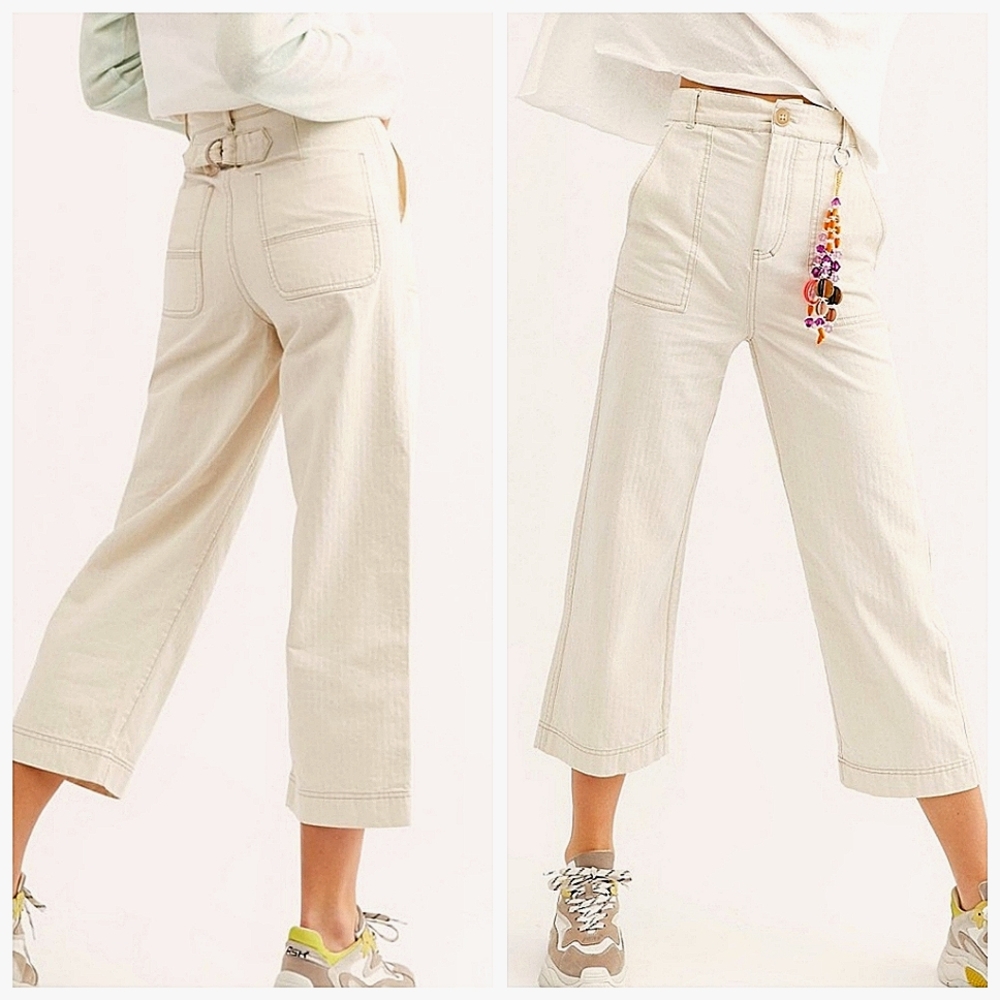 Free People Saturday Sun Ultra High Rise Crop Pants